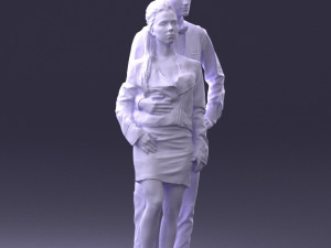 young stylish couple 0921-3 3d print ready Modello di stampa 3D
