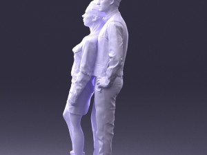 young stylish couple 0921-3 3d print ready Modello di stampa 3D