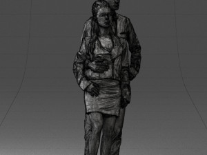 young stylish couple 0921-3 3d print ready Modello di stampa 3D