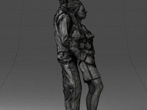 young stylish couple 0921-3 3d print ready Modello di stampa 3D