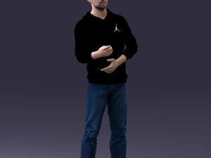 000206 Young Man Standing with a Natural Hand Gesture 1121 3D Model