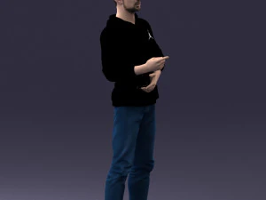000206 Young Man Standing with a Natural Hand Gesture 1121 3D Model