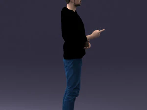 000206 Young Man Standing with a Natural Hand Gesture 1121 3D Model