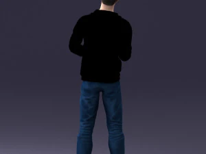 000206 Young Man Standing with a Natural Hand Gesture 1121 3D Model
