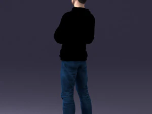 000206 Young Man Standing with a Natural Hand Gesture 1121 3D Model