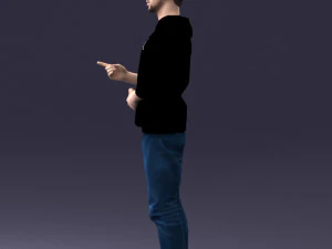 000206 Young Man Standing with a Natural Hand Gesture 1121 3D Model