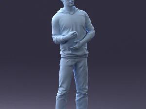000206 Young Man Standing with a Natural Hand Gesture 1121 3D Model