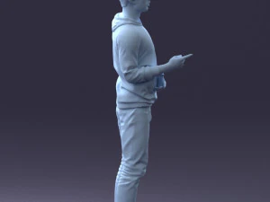 000206 Young Man Standing with a Natural Hand Gesture 1121 3D Model