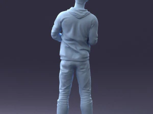000206 Young Man Standing with a Natural Hand Gesture 1121 3D Model