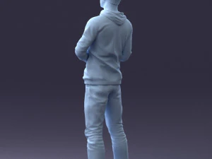 000206 Young Man Standing with a Natural Hand Gesture 1121 3D Model