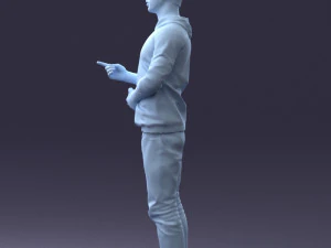 000206 Young Man Standing with a Natural Hand Gesture 1121 3D Model
