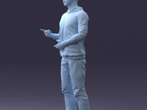 000206 Young Man Standing with a Natural Hand Gesture 1121 3D Model