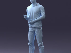 000206 Young Man Standing with a Natural Hand Gesture 1121 3D Model