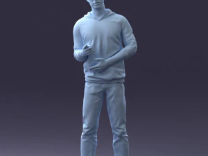 000206 Young Man Standing with a Natural Hand Gesture 1121 3D Model