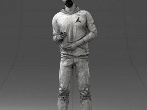 000206 Young Man Standing with a Natural Hand Gesture 1121 3D Model
