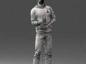 000206 Young Man Standing with a Natural Hand Gesture 1121 3D Model