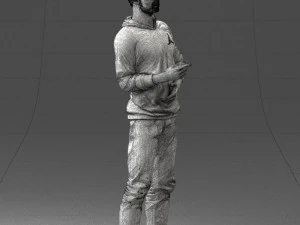 000206 Young Man Standing with a Natural Hand Gesture 1121 3D Model