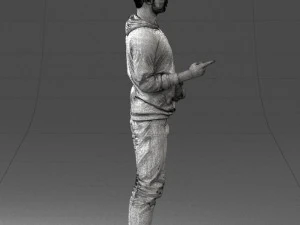 000206 Young Man Standing with a Natural Hand Gesture 1121 3D Model