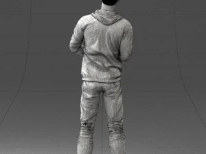 000206 Young Man Standing with a Natural Hand Gesture 1121 3D Model