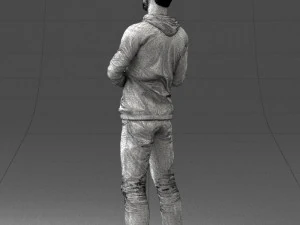 000206 Young Man Standing with a Natural Hand Gesture 1121 3D Model
