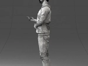 000206 Young Man Standing with a Natural Hand Gesture 1121 3D Model