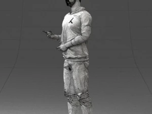 000206 Young Man Standing with a Natural Hand Gesture 1121 3D Model