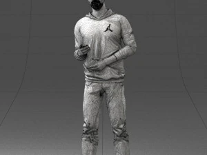 000206 Young Man Standing with a Natural Hand Gesture 1121 3D Model