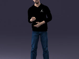 000206 Jovem em p&eacute; com um gesto natural com a m&atilde;o 1121 3dp Modelo de Impressão 3D