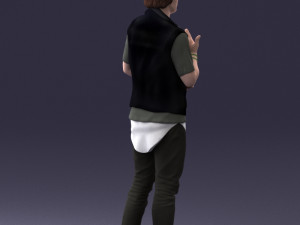 000207 Young Man with Coffee Cup 1121 3dp 3D Принт Модель