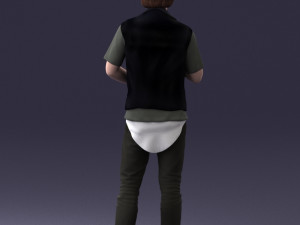 000207 Young Man with Coffee Cup 1121 3dp 3D Принт Модель