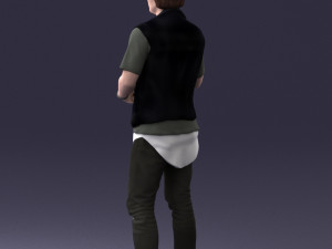 000207 Young Man with Coffee Cup 1121 3dp 3D Принт Модель