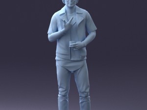 000207 Young Man with Coffee Cup 1121 3dp 3D Принт Модель