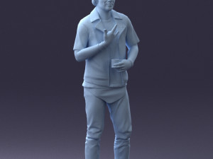 000207 Young Man with Coffee Cup 1121 3dp 3D Принт Модель