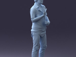 000207 Young Man with Coffee Cup 1121 3dp 3D Принт Модель