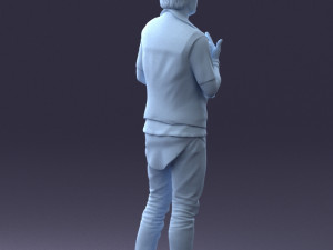 000207 Young Man with Coffee Cup 1121 3dp 3D Принт Модель