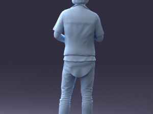 000207 Young Man with Coffee Cup 1121 3dp 3D Принт Модель