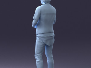 000207 Young Man with Coffee Cup 1121 3dp 3D Принт Модель