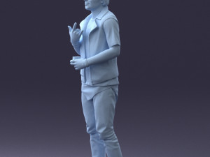 000207 Young Man with Coffee Cup 1121 3dp 3D Принт Модель