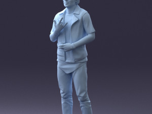 000207 Young Man with Coffee Cup 1121 3dp 3D Принт Модель