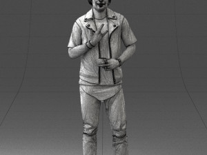 000207 Young Man with Coffee Cup 1121 3dp 3D Принт Модель