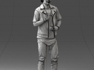 000207 Young Man with Coffee Cup 1121 3dp 3D Принт Модель