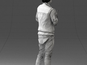 000207 Young Man with Coffee Cup 1121 3dp 3D Принт Модель