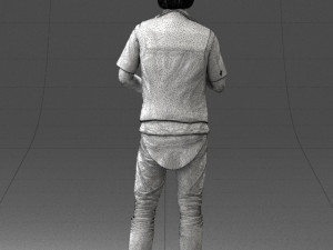 000207 Young Man with Coffee Cup 1121 3dp 3D Принт Модель