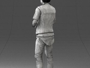 000207 Young Man with Coffee Cup 1121 3dp 3D Принт Модель