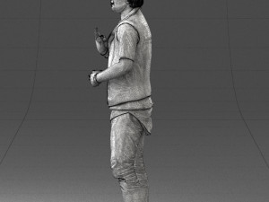 000207 Young Man with Coffee Cup 1121 3dp 3D Принт Модель