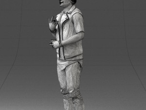 000207 Young Man with Coffee Cup 1121 3dp 3D Принт Модель
