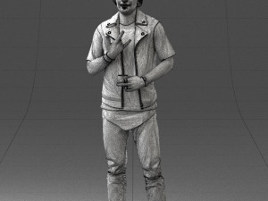 000207 Young Man with Coffee Cup 1121 3dp 3D Принт Модель