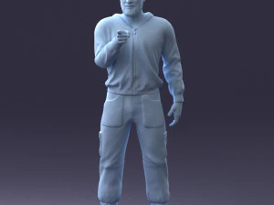 000208 Bearded Man in Tactical Outfit 1121 3D Model
