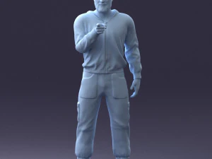 000208 Bearded Man in Tactical Outfit 1121 3D Model
