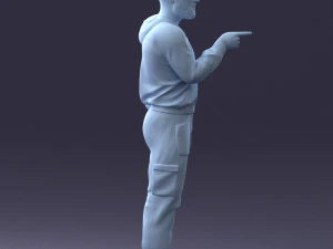 000208 Bearded Man in Tactical Outfit 1121 3D Model